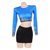 Huntrix Zoey blau Outfits Kpop Demon Hunters Zoey Cosplay Kostüm
